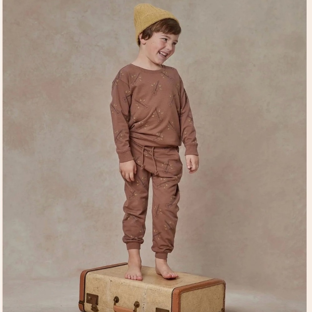Rylee + Cru Guitar Relaxed Sweatshirt & Jogger Set Size 2-3Y